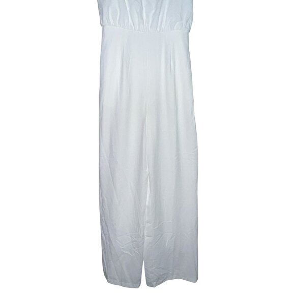 Lulus Flawless Pose White V-Neck Sleeveless Wide-Leg Jumpsuit Sz Small Womens Wh - Picture 8 of 11
